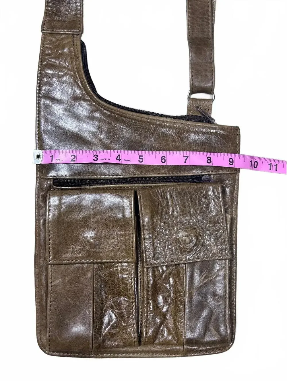 Vintage Handcrafted Mexico Brown Genuine Leather Hobo Shoulder Bag Purse